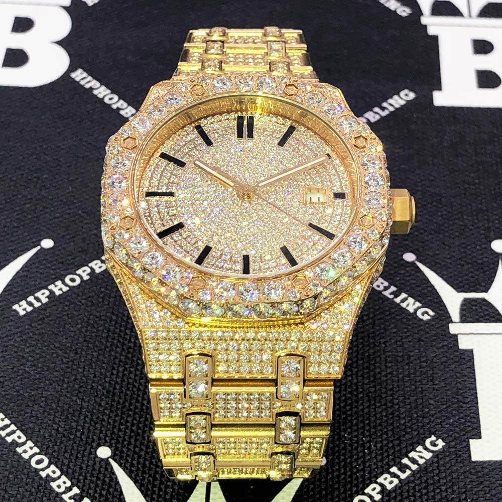 Octagon Full CZ Big Bezel Bling Bling Watch 2 Tone Rose/White Gold HipHopBling