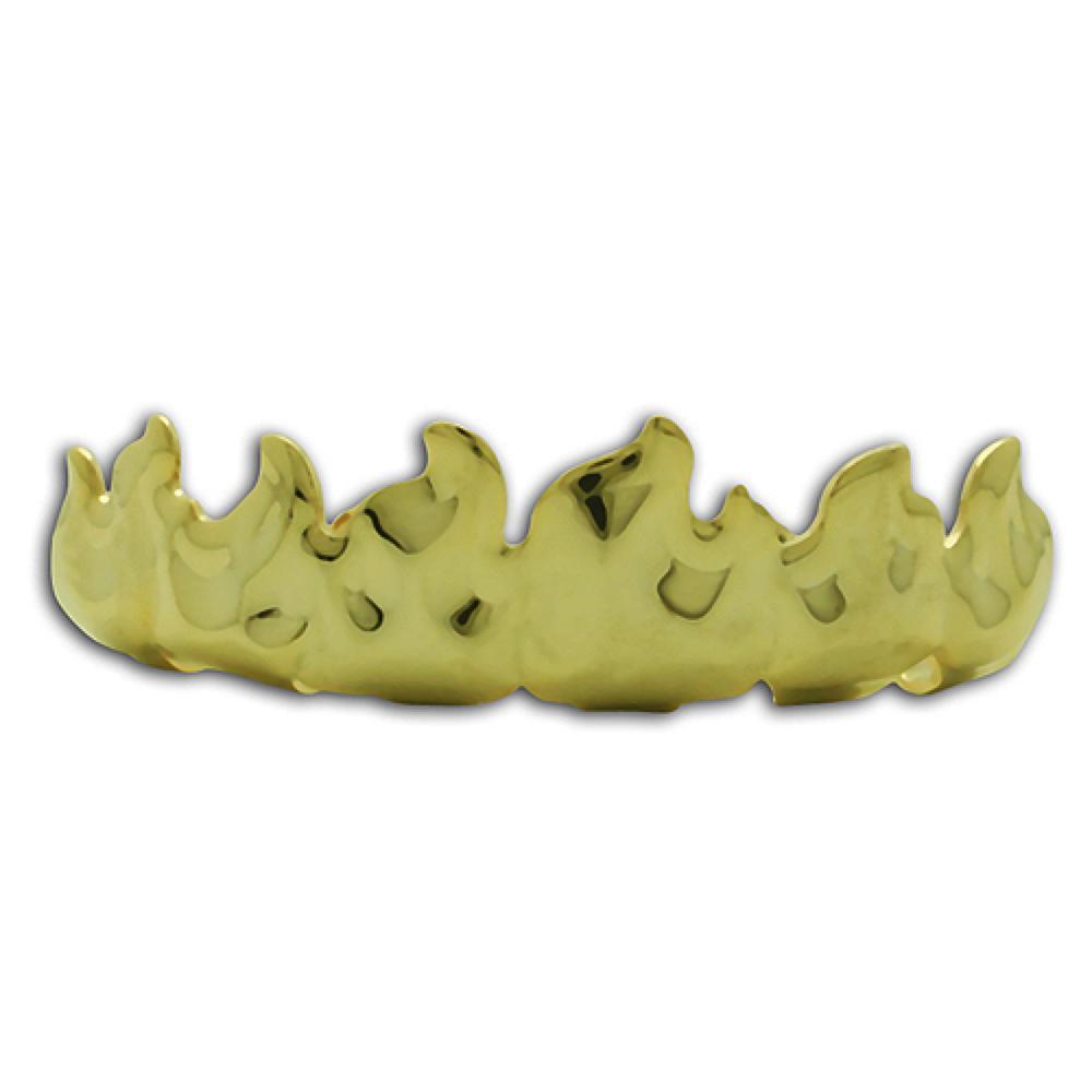 On Fire Custom Gold Grillz HipHopBling
