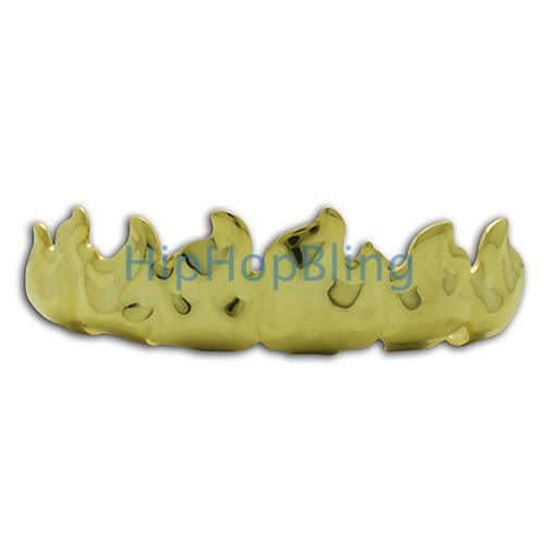 On Fire Custom Gold Teeth Hip Hop Grillz HipHopBling