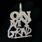 On My Grind Baguette VVS CZ Hip Hop Iced Out Pendant Yellow Gold HipHopBling
