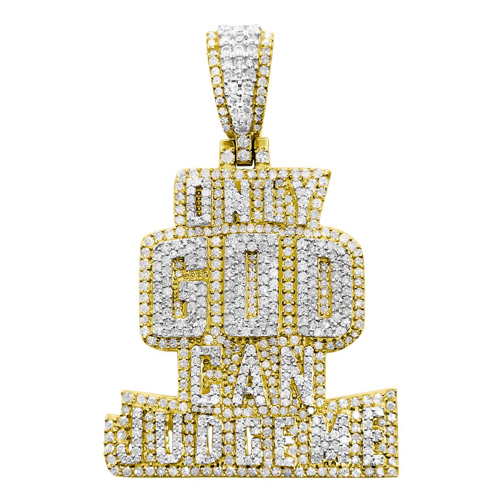 Only God Can Judge Me Diamond Pendant 2.75cttw 10K Yellow Gold HipHopBling
