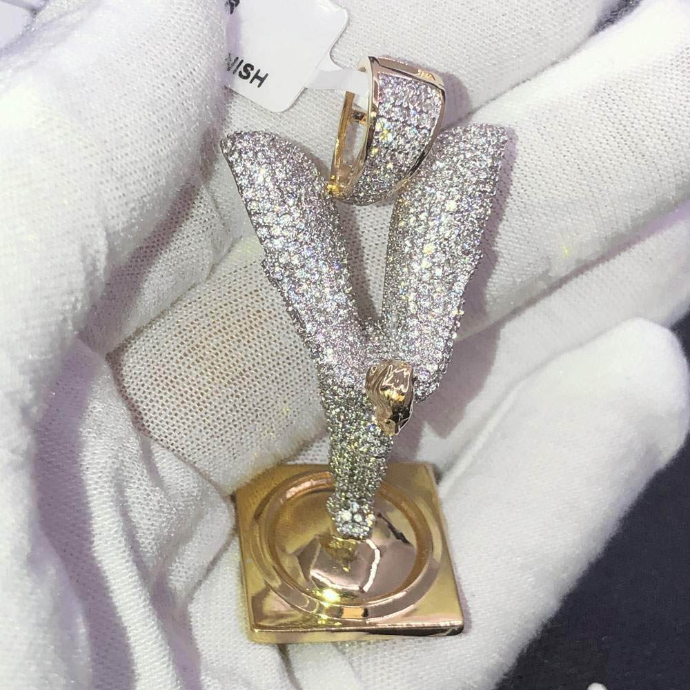 Ornament CZ Hip Hop Bling Bling Pendant White Gold HipHopBling