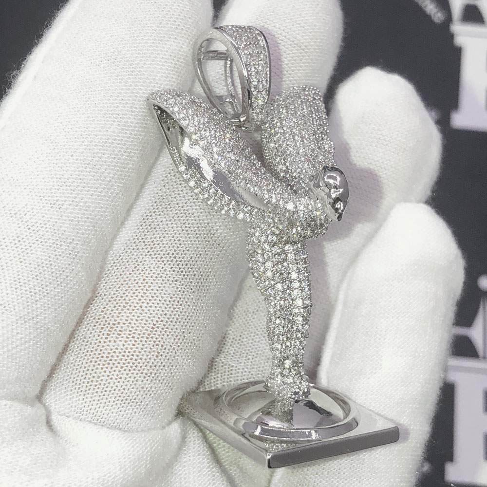 Ornament CZ Hip Hop Bling Bling Pendant White Gold HipHopBling