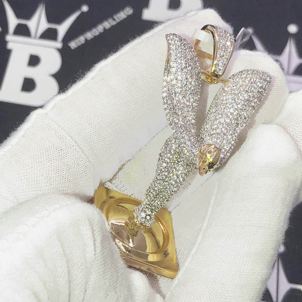 Ornament CZ Hip Hop Bling Bling Pendant Yellow Gold HipHopBling