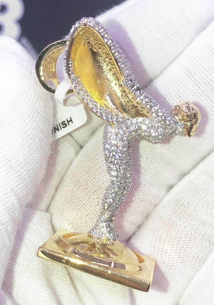 Ornament CZ Hip Hop Bling Bling Pendant Yellow Gold HipHopBling