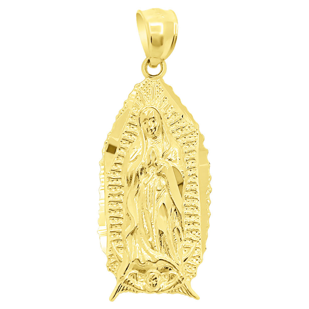 Our Lady Guadalupe Cutout 10K Yellow Gold Pendant HipHopBling