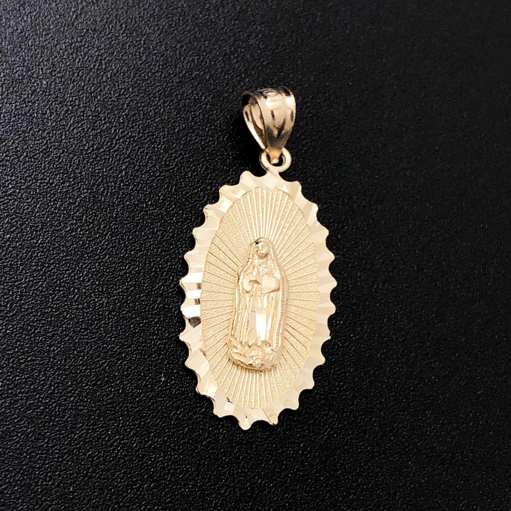 Our Lady Guadalupe DC 10K Yellow Gold Pendant HipHopBling
