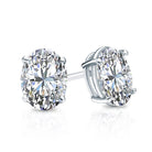 Oval Cut Moissanite VVS D Stud Earrings .925 Sterling Silver White Gold 4x6MM (1.00 Carats) HipHopBling