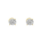 Oval Pave Diamond Earrings .28cttw 10K Yellow Gold HipHopBling