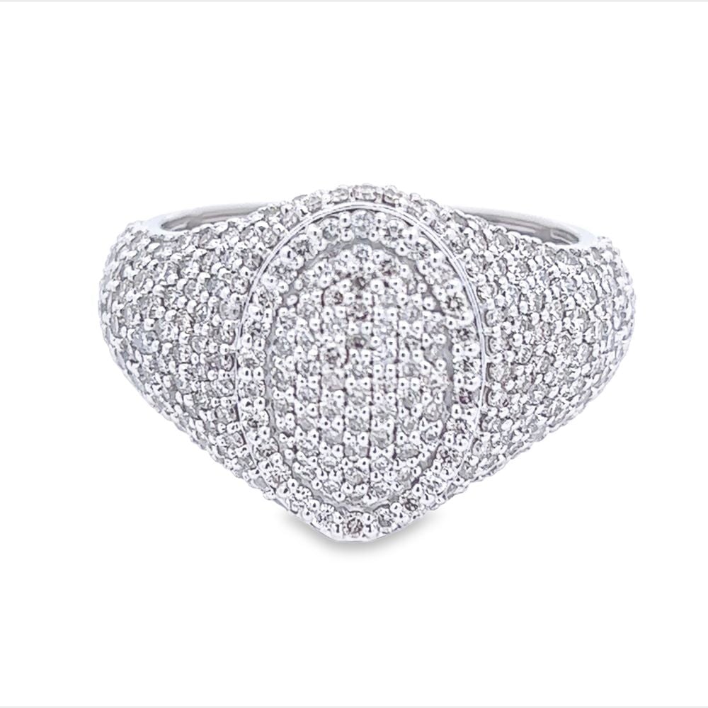 Oval Pave Diamond Ring 2.32cttw 10K Gold 10K Yellow Gold HipHopBling