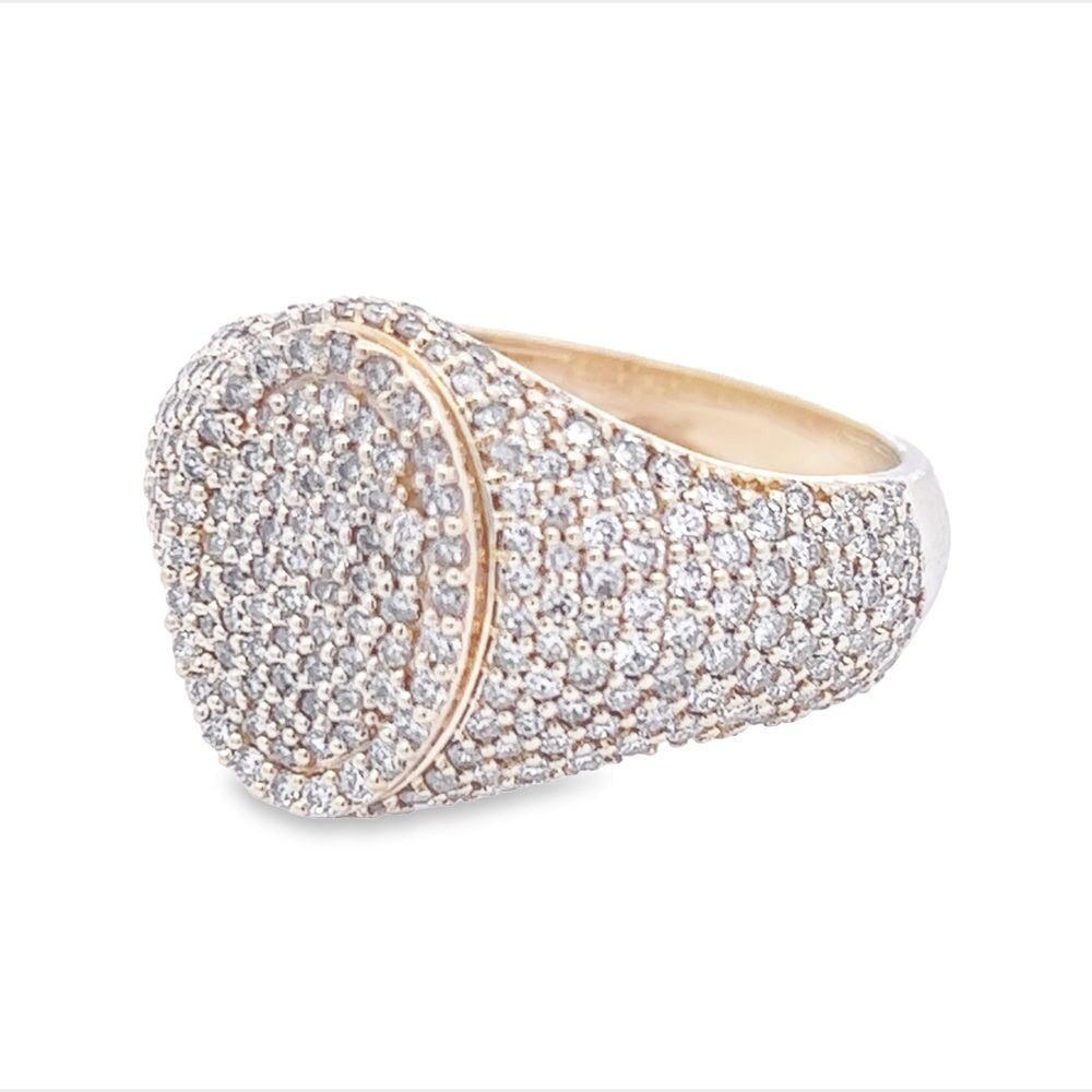 Oval Pave Diamond Ring 2.32cttw 10K Gold 10K Yellow Gold HipHopBling