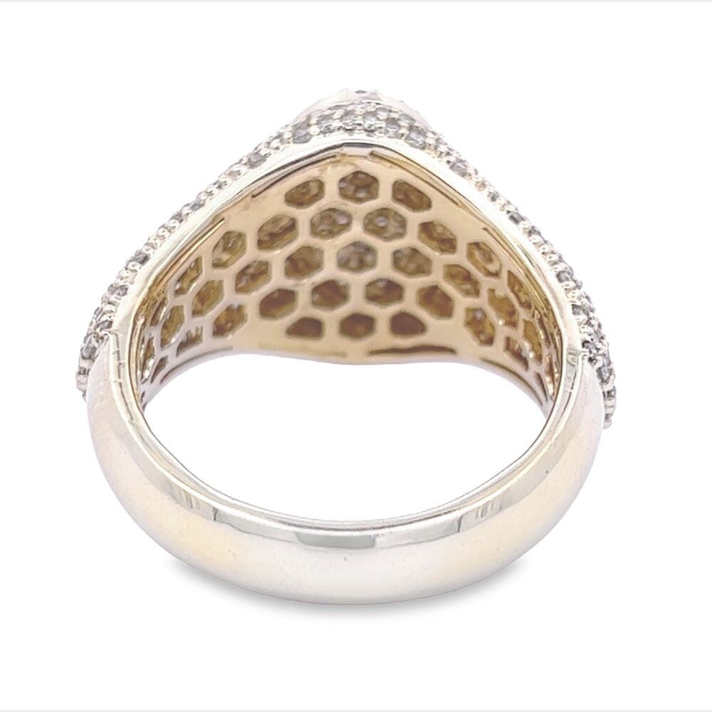 Oval Pave Diamond Ring 2.32cttw 10K Gold 10K Yellow Gold HipHopBling