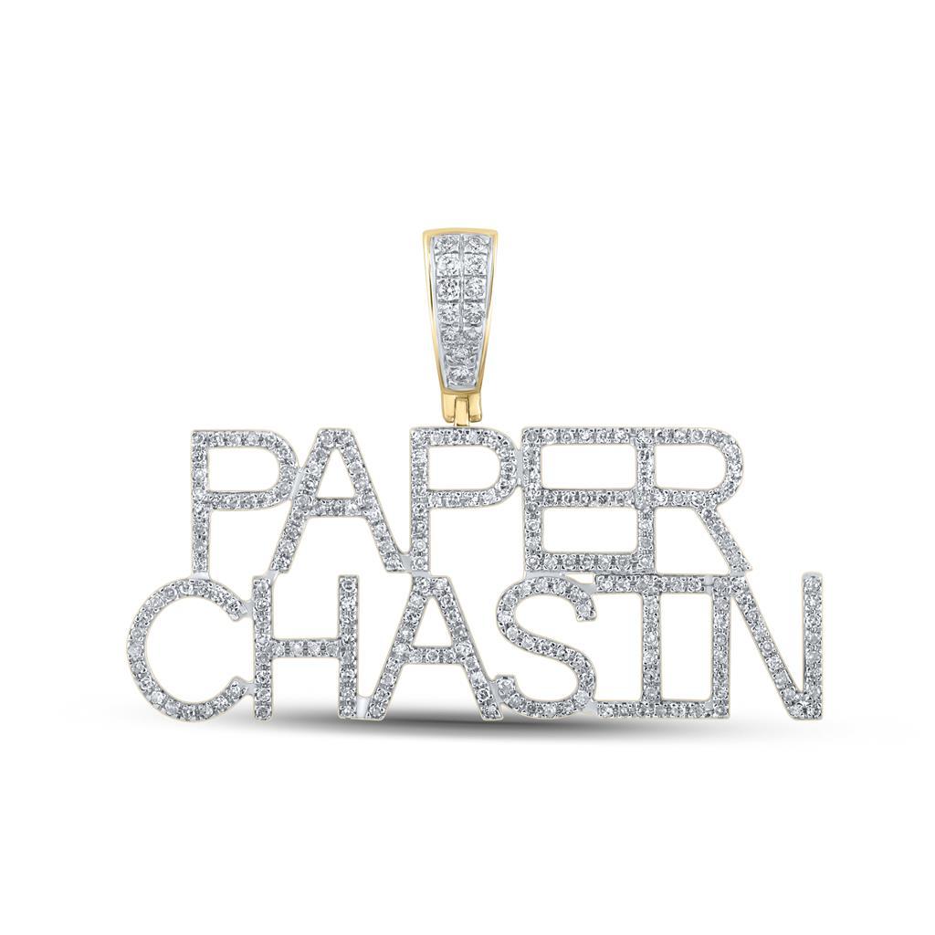 PAPER CHASIN Diamond Pendant .62cttw 10K Yellow Gold HipHopBling