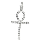 Pave Ankh Cross Hip Hop Bling Bling Pendant White Gold HipHopBling