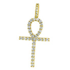 Pave Ankh Cross Hip Hop Bling Bling Pendant Yellow Gold HipHopBling