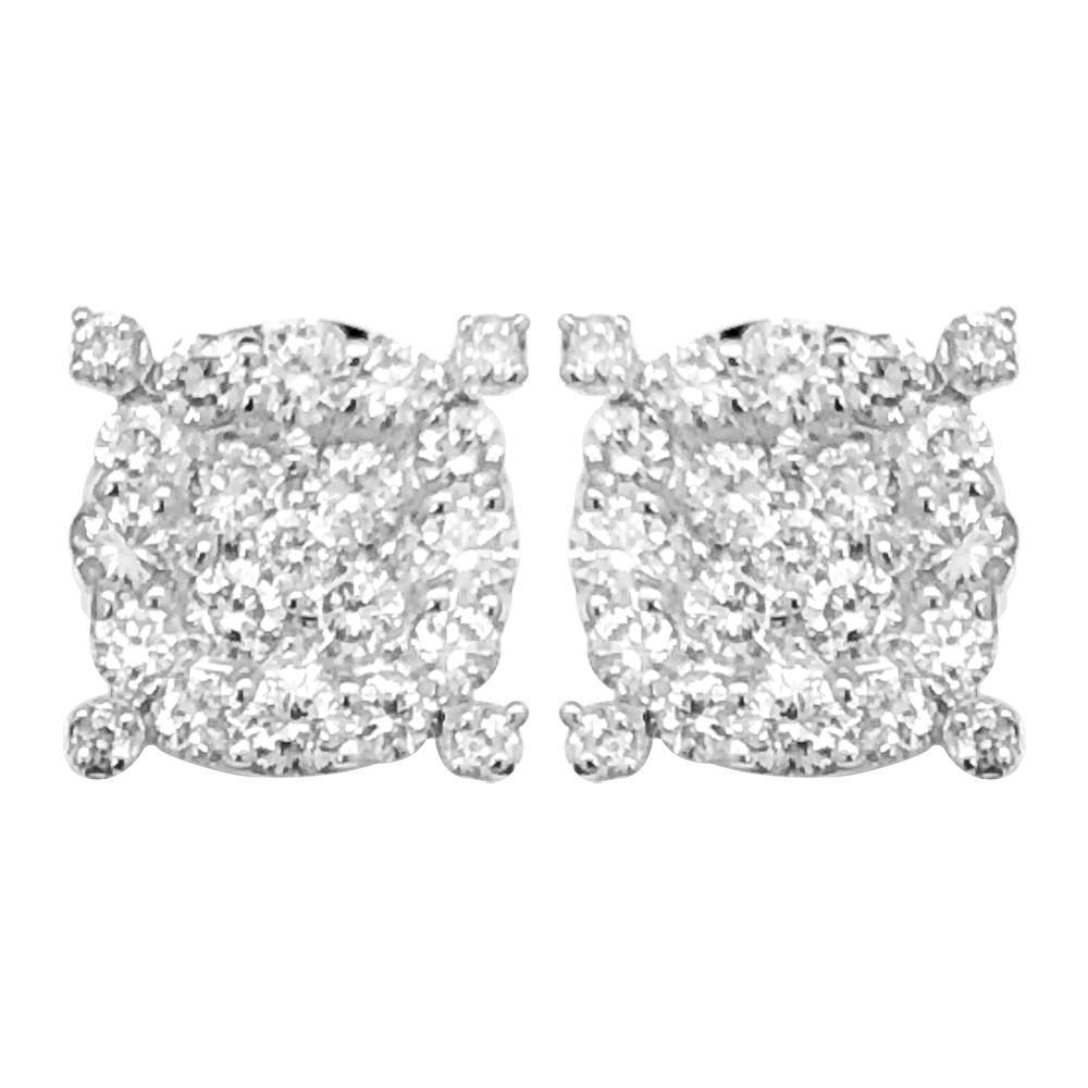 Pave Solitaire Diamond Earrings .69cttw 10K Yellow Gold HipHopBling