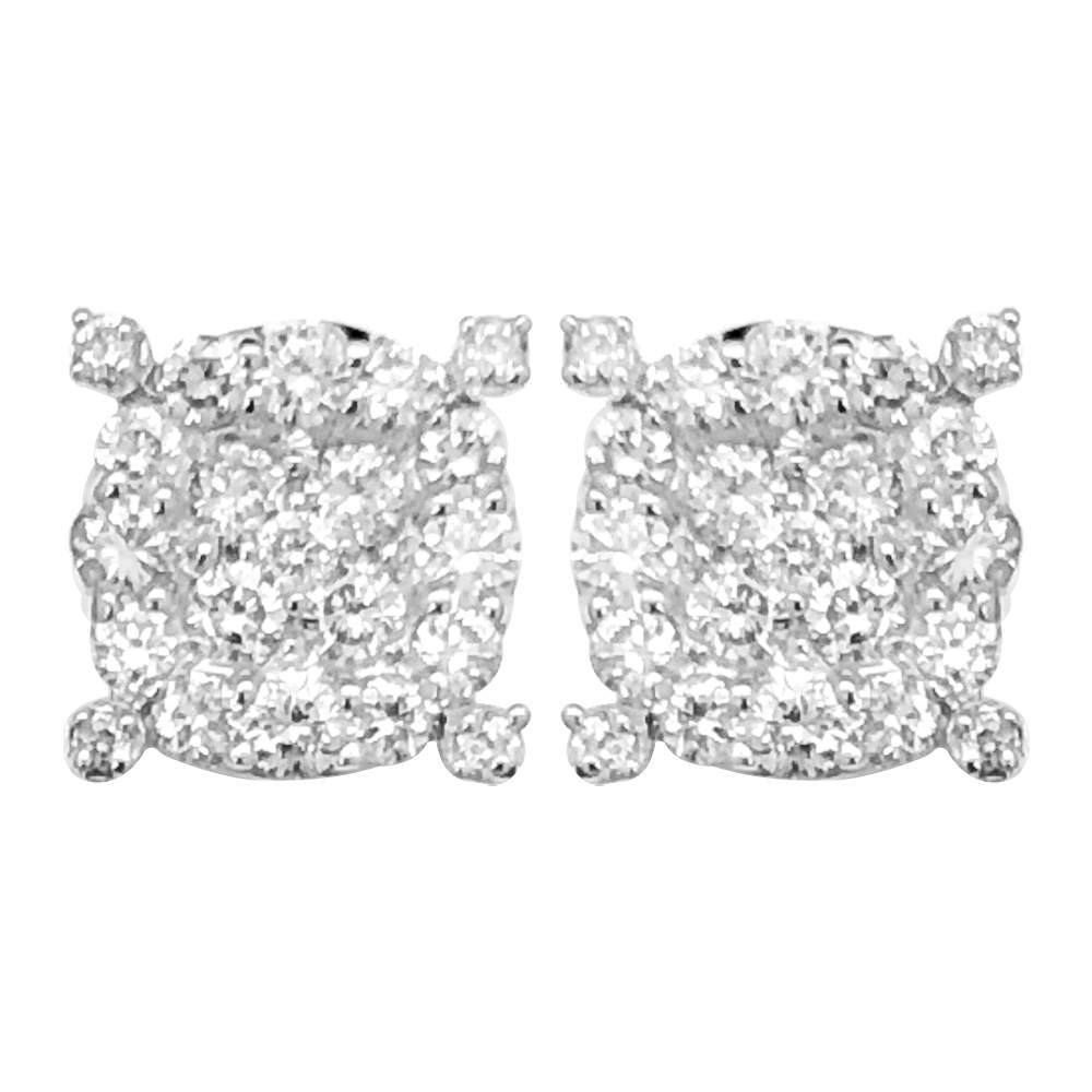 Pave Solitaire Diamond Earrings .69cttw 10K Yellow Gold HipHopBling