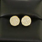 Pave Solitaire VVS Moissanite Earrings .925 Sterling Silver White Gold HipHopBling