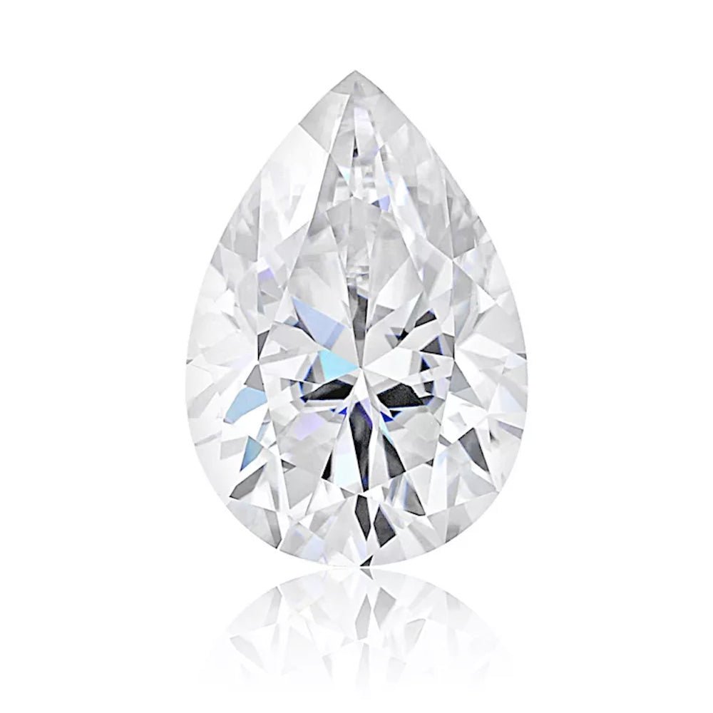 Pear Cut Certified Moissanite Loose Stone VVS D 4.0MM X 6MM 0.50 Carats HipHopBling