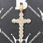 Pear Cut Cross CZ Hip Hop Bling Bling Pendant Yellow Gold HipHopBling