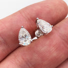 Pear Cut Moissanite VVS D Stud Earrings .925 Sterling Silver White Gold 4x6MM (1.00 Carats) HipHopBling