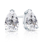 Pear Cut Moissanite VVS D Stud Earrings .925 Sterling Silver White Gold 4x6MM (1.00 Carats) HipHopBling