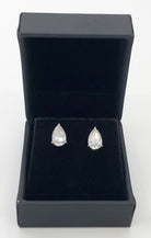 Pear Cut Moissanite VVS D Stud Earrings .925 Sterling Silver White Gold 4x6MM (1.00 Carats) HipHopBling