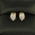 Pear Pave Diamond Earrings .27cttw 10K Yellow Gold HipHopBling