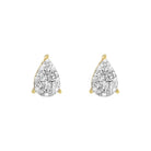 Pear Stud Illusion Diamond Earrings .39cttw 10K Yellow Gold HipHopBling