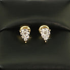 Pear Stud Illusion Diamond Earrings .39cttw 10K Yellow Gold HipHopBling