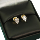 Pear Stud Illusion Diamond Earrings .39cttw 10K Yellow Gold HipHopBling