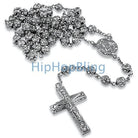 Platinum Style Totally Iced Out Rosary Chain HipHopBling