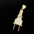 Plug CZ 10K Yellow Gold Pendant HipHopBling