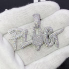 PLUG CZ Hip Hop Bling Iced Out Pendant White Gold HipHopBling
