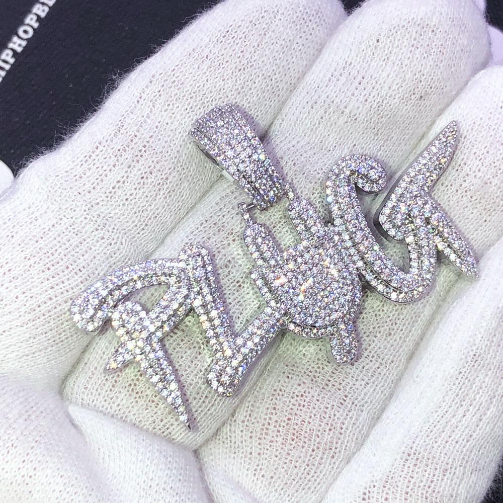 PLUG CZ Hip Hop Bling Iced Out Pendant White Gold HipHopBling