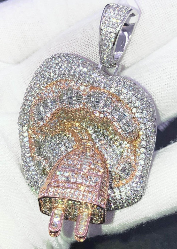 Plug Grillz Mouth CZ Hip Hop Bling Bling Pendant Rose Gold HipHopBling