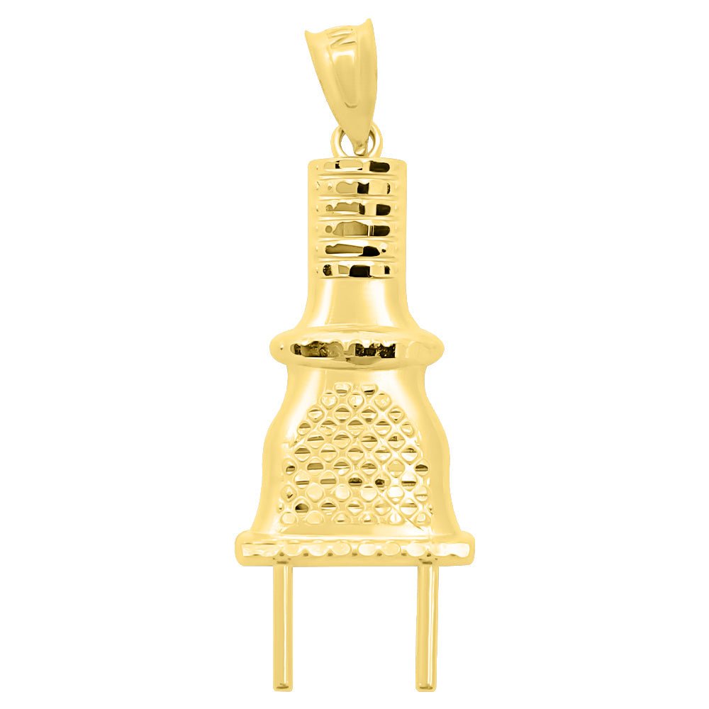 Plug Power DC 10K Yellow Gold Pendant HipHopBling
