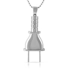 Plug Rhodium Polished Hip Hop Pendant Pendant Only HipHopBling