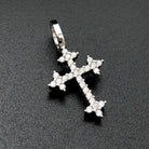 Pointed Mini Cross VVS Moissanite Pendant .925 Sterling Silver HipHopBling