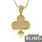 Poker Club CZ Gold Bling Bling Pendant HipHopBling