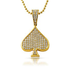 Poker Spade CZ Gold Bling Bling Pendant Pendant Only HipHopBling