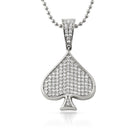 Poker Spade CZ Rhodium Bling Bling Pendant Pendant Only HipHopBling