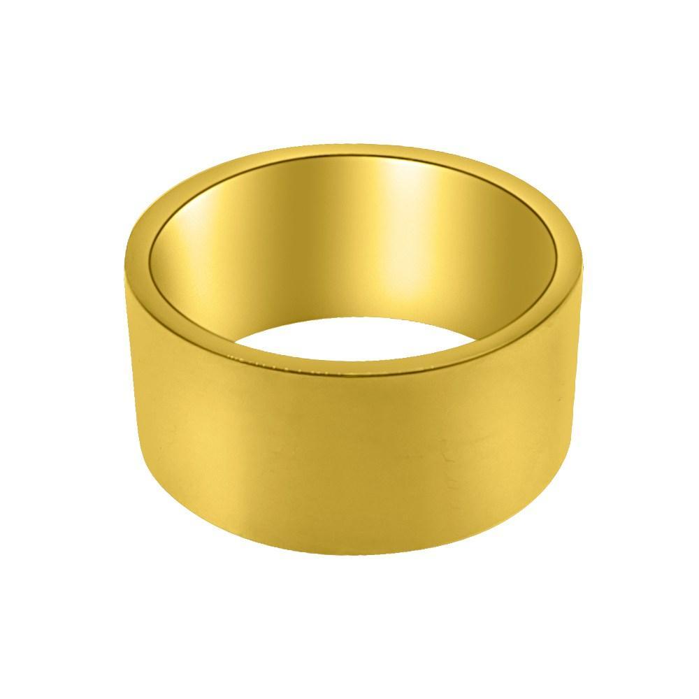 Polished Thick Gold Band Ring Stainless Steel 7 HipHopBling