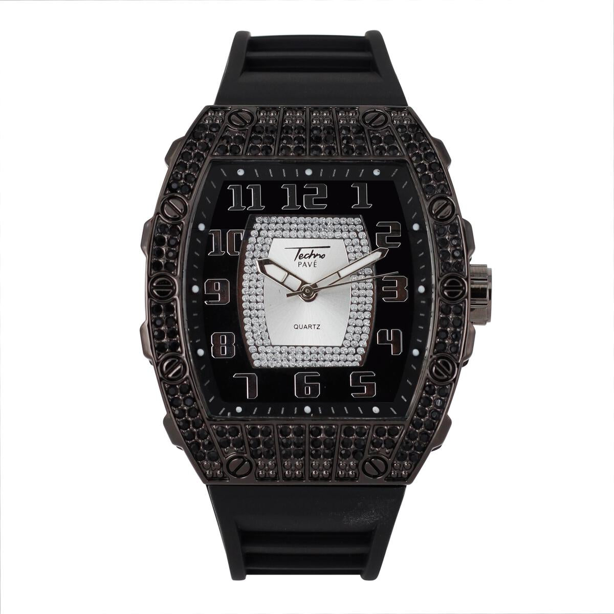 Popular Iced Out Hip Hop Watch Black/Black Band HipHopBling