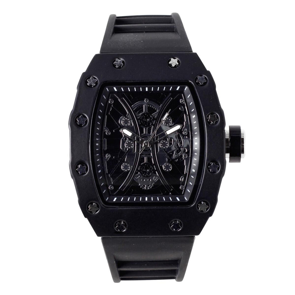 Popular Skeleton Dial Hip Hop Watch All Black HipHopBling