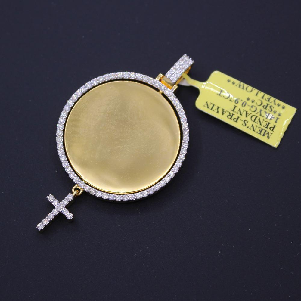 Prayer Hands Rotating Pendant 0.97cttw Diamond Pendant 14K Gold HipHopBling