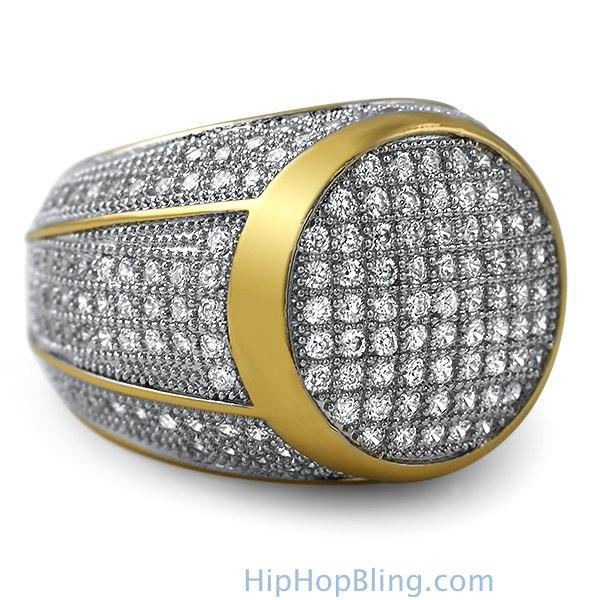 President Gold CZ Bling Bling Ring 7 HipHopBling