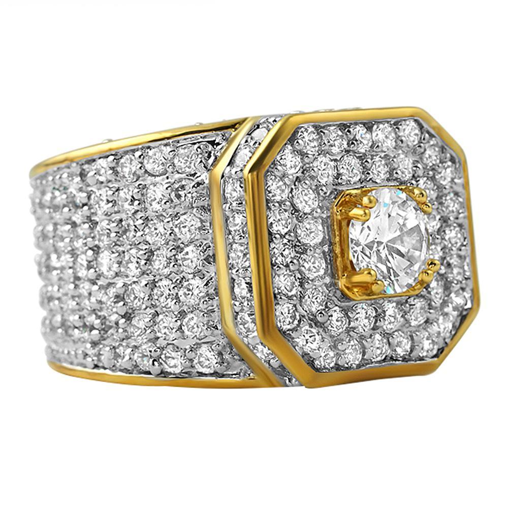 Presidential Gold CZ Bling Bling Ring 7 HipHopBling
