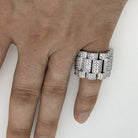 Presidential Link Rhodium CZ Bling Bling Ring 7 HipHopBling