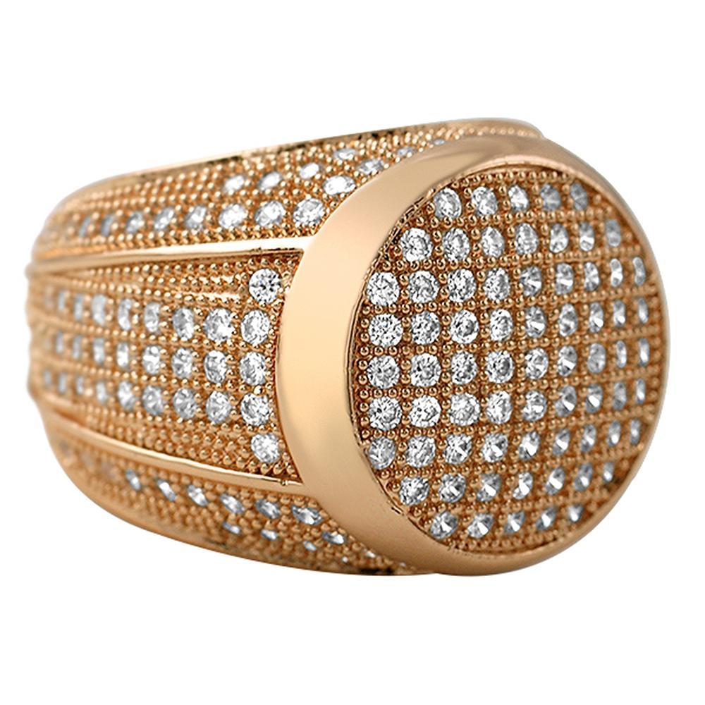 Presidential Rose Gold CZ Bling Bling Ring 7 HipHopBling